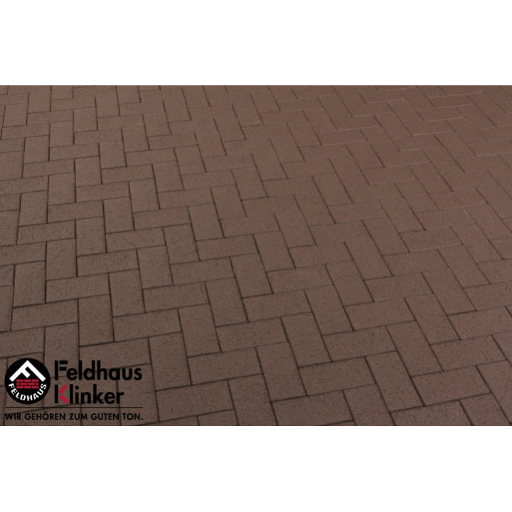 Клинкерная брусчатка Feldhaus Klinker 502 umbra plano, 200*100*40 с доставкой в Балаково