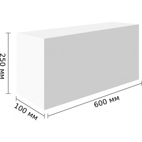 Перегородочный газобетонный блок ГРАС D400, 600x250x100